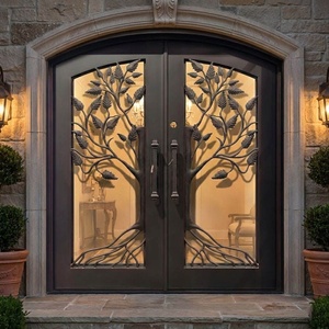 Royal Luxury Premium Artistic Wrought Iron Security Main Door Rust-Resistant Powder Coating Easy Installation - Product Image 3
