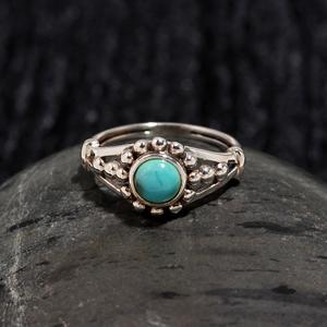 Fashion Handmade Solid Silver Antique 925 Sterling Silver Blue Mohave <b>Turquoise</b> Cute Bezel Setting <b>Ring</b> for Wedding Anniversary - Product Image 2