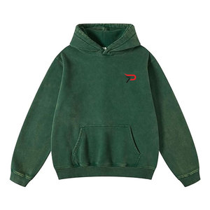 เสื้อฮู้ดดี้ผู้ชายแบบใหม่ขายดีที่สุด ล้างสีแบบแอซิดวอช MOQ ต่ำ ขายส่งเสื้อฮู้ดดี้ผู้ชายแบบแอซิดวอช - Product Image 1