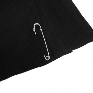 <b>Black</b> High Waist A-Line <b>Skirt</b> With Front <b>Pleat</b> Design - Product Image 4