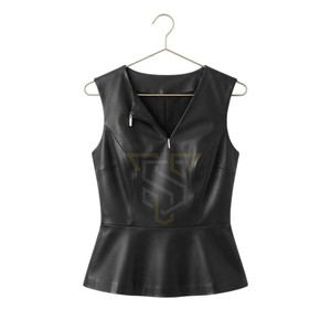 Top de Cuero para Mujer de la Mejor Calidad, al por Mayor, Último Estilo, Transpirable, Casual, Color y Diseño Personalizados - Product Image 2
