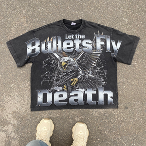 T-shirt personnalisé à manches longues et col rond pour homme, imprimé numériquement, motif quadrillé rouge et noir, en polyester/coton, délavé à l'acide, respirant et écologique - Product Image 1