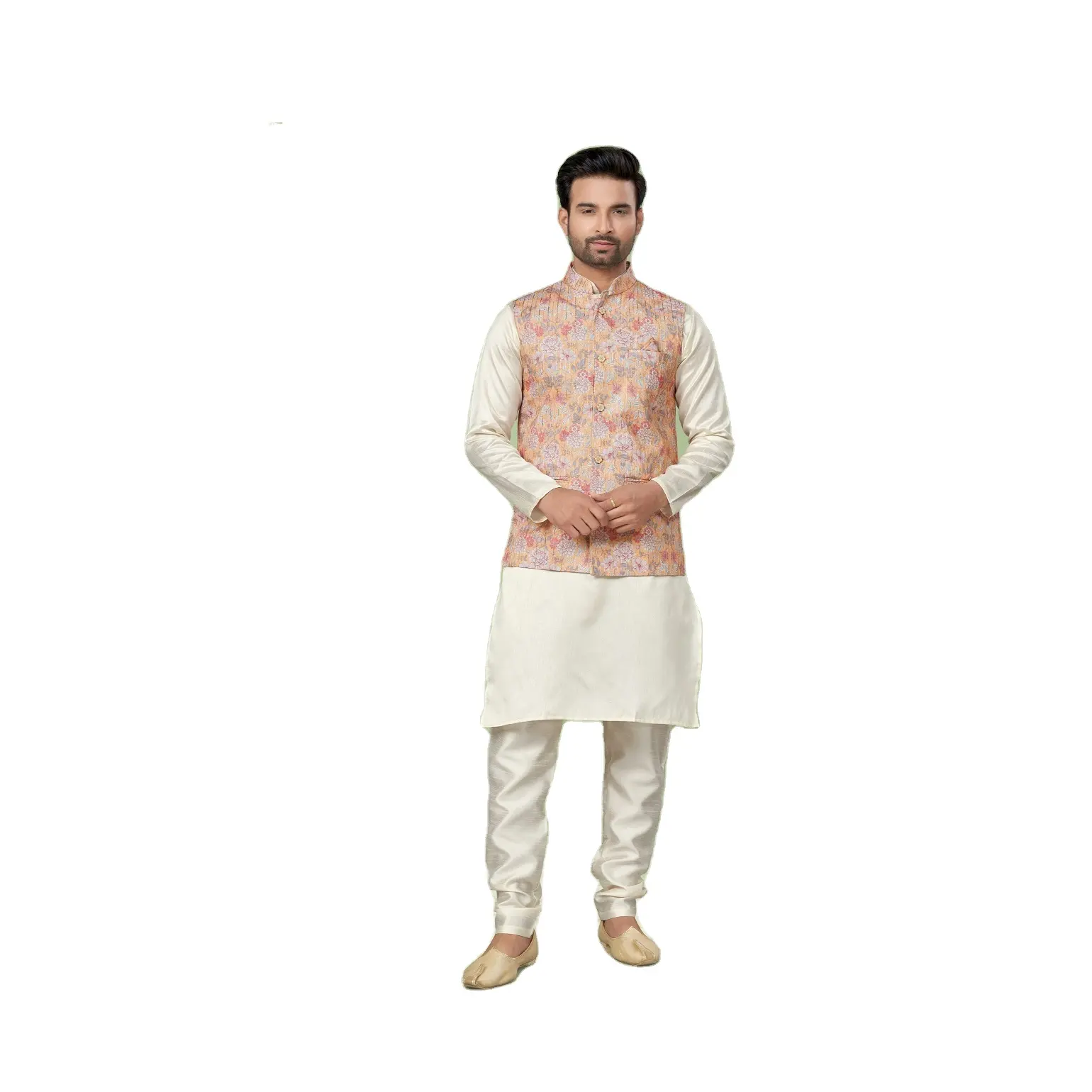Лидер продаж, Мужская шелковая вышитая Курта Payjama с курткой для праздничной одежды от индийского экспортера