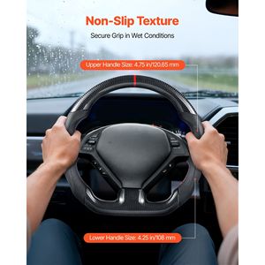 Volante in Fibra di Carbonio a Forma di D con Fondo Piatto e Impugnatura in Pelle con Texture Antiscivolo per Infiniti G37 2007-2013 - Product Image 5