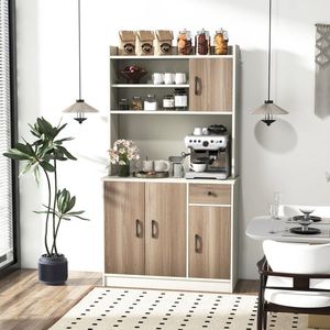 Mobile dispensa da cucina da 71 pollici con stazione di ricarica integrata e credenza buffet - Product Image 2