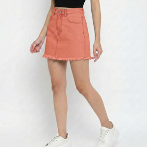 Jupe-short en jean bleu pour femme, taille haute, boutonnée sur le devant, mini-jupe décontractée, mode estivale, streetwear, vêtements de tous les jours, bas de tenue - Product Image 5