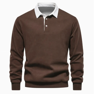 Camiseta Polo de Manga Larga para Hombre, Servicio Personalizado OEM, Camiseta Polo Lisa con Cuello Redondo, Logotipo Personalizado Bordado, Camisetas Polo de Manga Larga para Hombre - Product Image 1