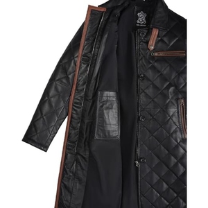 Manteau long en cuir véritable de qualité supérieure pour femme, classique, élégant, coupe ajustée, veste d'hiver tendance, style personnalisé - Product Image 5