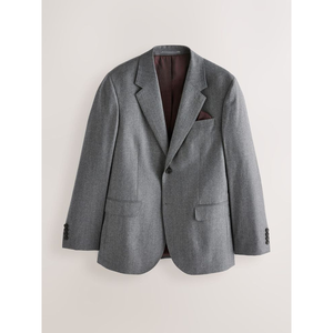 Chemise-veste formelle pour homme en mélange de laine et de polyester gris, coupe ajustée, boutonnage simple, col rabattu, manches classiques, pour l'automne - Product Image 4