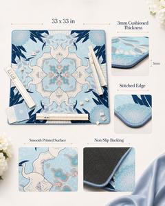 Tapis de Mahjong pliable moderne américain Blue Crane au design original, 33x33 pouces, 3 mm, avec dos antidérapant en caoutchouc, tapis de table imprimé sur mesure - Product Image 6