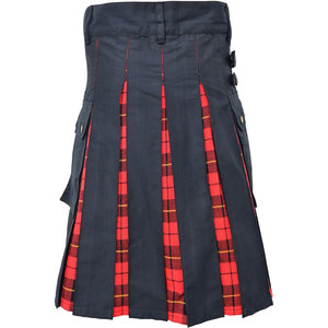 Kilt écossais utilitaire en coton hybride de qualité supérieure, plissé, motif tartan Wallace, pour tenue de fille - Product Image 3