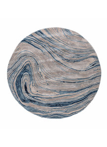 Alfombra Redonda de Lana y Viscosa de Pelo Corto, Tejida a Mano, Modelo TAQ-4309 de Jaipur Rugs, Color Gris Clásico/Azul Leche - Product Image 2