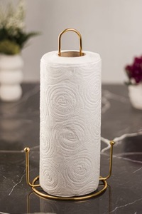 Gold Metal Freestanding <b>Paper</b> Towel <b>Holder</b> Modern Tissue <b>Roll</b> Stand for Bathroom Countertop - Product Image 5