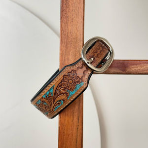 Collar de perro ajustable de lujo de alta calidad con hebilla de Metal y anillo en D Collares de Mascota de cuero genuino hechos a mano de lujo ecológicos - Product Image 5