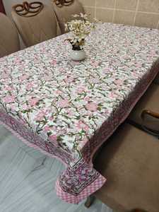 Wholesale Lightweight Square Simple Cotton Tablecloth Blue Floral Printed Handcrafted Indian Block Print Dining <b>Table</b> <b>Cover</b> - Product Image 1