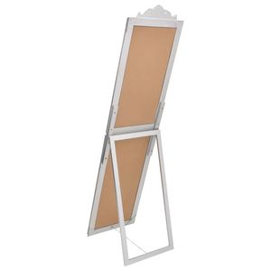 กระจกเงาตั้งพื้นสีเงินพร้อมกรอบไม้ยูคาลิปตัส - Product Image 4