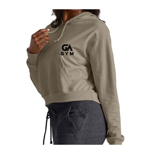 GYM ACTIVE Wholesale Custom Logo Eco-Friendly Quick Dry Female Cropped <b>Hoodies</b> Women Canvas <b>Crop</b> <b>Top</b> Hoodie Plus Size OEM Design - Product Image 2