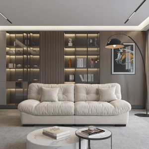 Muebles para el Hogar, Sofá para Sala de Estar, Muebles de Interior Hechos de Madera de Teca Suave con Espuma Gruesa y Tela Suave - Product Image 1