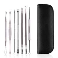 Kit de 7 extracteurs de points noirs et de boutons, outil de suppression des boutons par aspiration pour le traitement des imperfections de l'acné, couleur noire
