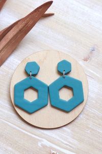 Custom Handmade Resin <b>Earrings</b> with Artistic Design, Unique Statement Jewelry and Fashion Accessory - Product Image 6
