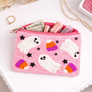 Monedero Artesanal Étnico TIMELESS CRAFT con Bordado de Cuentas, Cartera Pequeña con Cierre de Cremallera, Portamonedas Tribal con Cuentas - Product Image 5