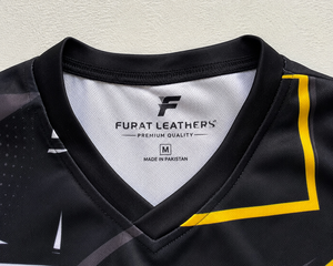 FURAT LEATHERS Camiseta de Baloncesto Unisex con Cuello en V, Sublimada, de Manga Corta, con Estampado Geométrico, de Poliéster que Absorbe la Humedad, Corte Regular - Product Image 2