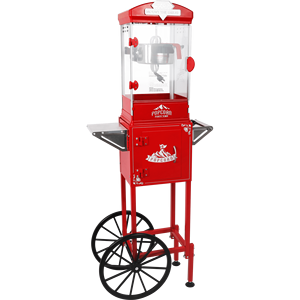 Chariot à popcorn avec roues, machine à popcorn de 10 oz, rouge, comprend 3 cuillères en plastique pour le home cinéma - Product Image 2