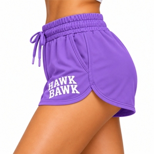 Shorts de sport décontractés pour femmes, vêtements de sport modernes, légers, coupe ample, avec poches, imprimé lettres Hawk Bawk - Product Image 3