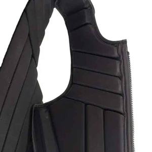 Unisex Horse Riding <b>Body</b> Protection Vest Lightweight Neoprene Sleeveless Zipper Closure Equestrian Safety Vest Solid Black - Product Image 5