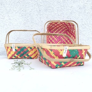 Natural Bamboo <b>Women</b> Gift Storage <b>Hampers</b> Colorful Basket Set for Party Event Wedding Gifts Export From Vietnam - Product Image 2