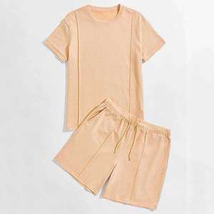 Conjuntos de Pantalones Cortos de Algodón 100% Orgánico para Hombre, Juego de Toallas, Camiseta y Pantalones Cortos de Felpa para Hombre, Servicio OEM - Product Image 5