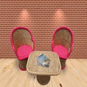 Ensemble de chaises de jardin en bambou pour salon, coussins roses, 2 chaises, 1 table, design moderne, meubles d'extérieur écologiques, confortables - Product Image 3