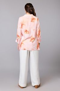 Camisa transpirable con estampado floral tropical para mujer, cuello en V, manga corta, abotonada, informal, para la playa - Product Image 3