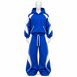 Ensemble de survêtement unisexe en coton 100% avec logo et strass imprimés sur mesure, manches longues, style streetwear - Product Image 6