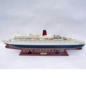 Modèle réduit en bois de bateau de croisière Gia Nhien conçu sur mesure par le fabricant RMS Queen Elizabeth II de haute qualité Artisanat nautique en bois - Product Image 2
