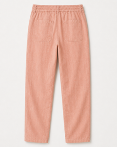 Pantalon décontracté pour homme personnalisé, 60 % lin 40 % coton, léger, avec cordon de serrage, taille élastique, coupe droite, vente en gros OEM - Product Image 4