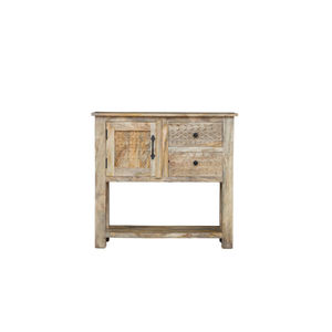 Mesa Consola Rústica de Madera Maciza de Mango, Aparador Vintage de Mediados de Siglo y Buffet de Estilo Victoriano - Product Image 1