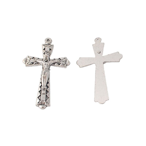Venta al por Mayor de Cruz Metálica Ortodoxa Mini Personalizada ACR020, Crucifijo Católico de Jesús para la Fabricación de Collares de Rosario y Esculturas - Product Image 1