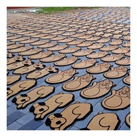 Tapis en fibre naturelle tressée antidérapante de qualité export, lavable, avec envers en caoutchouc, imprimé motif animal, pour la maison