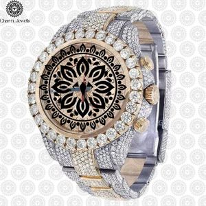 Charm Jewells Men's Luxury Stainless Steel Chronograph <b>Watch</b> With Diamond Accents Folding Clasp Analog Quartz 20mm Band - Product Image 3