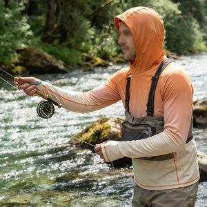 Sweat à capuche de pêche à séchage rapide, léger, doux pour la peau, avec logo personnalisé, protection UV UPF 50, manches longues, service OEM - Product Image 6