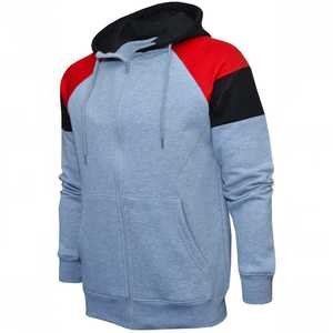 High Quality 350gsm Men's Color Block Tracksuit Set Raglan Sleeve Full Zip Hoodie and Jogger Pants 2 Piece Fleece Sweatsuit - Product Image 3