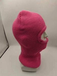 Cagoule tricotée rose unisexe, chapeau d'hiver de couleur unie, fait main en acrylique, pour l'extérieur, décontracté, taille adulte 56-58CM - Product Image 2