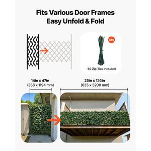 Schermo per Recinzione Espandibile 25 X 126, Pannello di Edera Artificiale Realistica con 50 Fascette, Parete Vegetale Artificiale Espandibile - Product Image 4