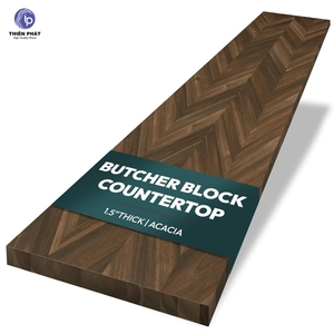 Planche de découpe en bois d'acacia massif Thien Phat Chevron, 25x96 pouces, épaisseur personnalisable de 1,25 à 1,5 pouces, écologique - Product Image 3