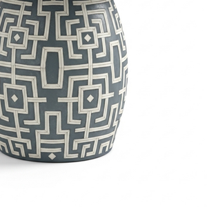 Mesa de centro industrial de color personalizado al por mayor con incrustaciones de hueso, taburete otomano hecho a mano con patrón geométrico para uso escolar y doméstico - Product Image 4