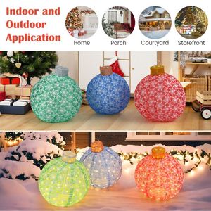 3-Piece Pre-Lit Pop-Up Christmas <b>Ball</b> Set with Warm White <b>LED</b> Lights for Tree Ornaments - Product Image 3