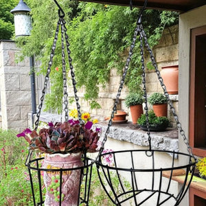 Wrought Iron Hanging <b>Plant</b> <b>Basket</b> – Outdoor Garden Decor - Product Image 1