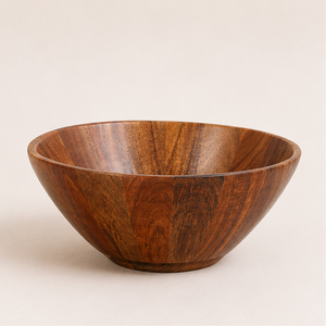 Grand saladier en bois d'acacia naturel, écologique, pour fruits, collations et préparations culinaires, ustensile de cuisine artisanal - Product Image 1