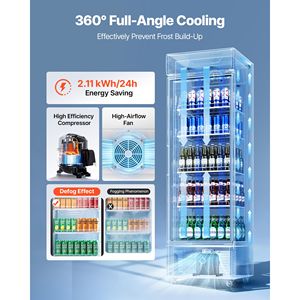 Refrigerador Comercial con Puerta de Vidrio, Enfriador de Bebidas de 12.7 Pies Cúbicos, Exhibidor - Product Image 3